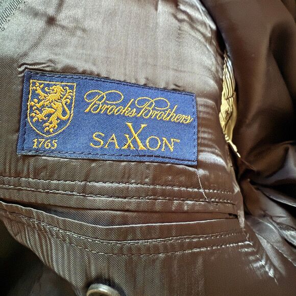 Brooks Brothers 1818 Madison SaxxonWool Pinstripe Suit Made USA Charcoal 44R/39W - Picture 15 of 15